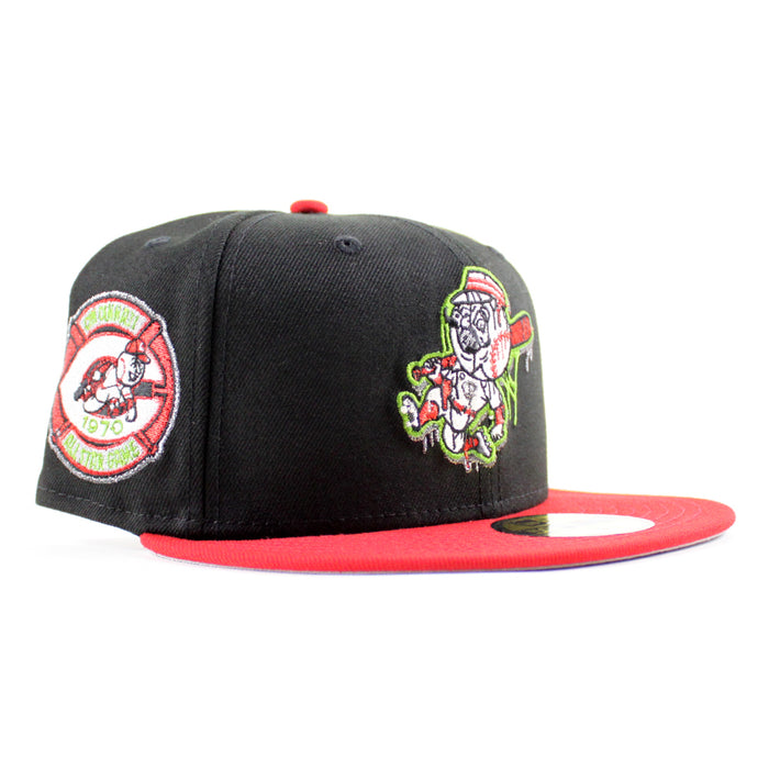 Cincinnati Reds 1970 All Star Game New Era 59Fifty Fitted Hat (Black Scarlet Red Gray Under Brim)