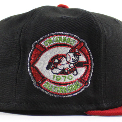 Cincinnati Reds 1970 All Star Game New Era 59Fifty Fitted Hat (Black Scarlet Red Gray Under Brim)