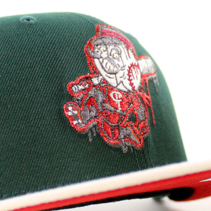 Cincinnati Reds 1970 All Star Game New Era 59Fifty Fitted Hat (Drip logo Dark Green Stone Red Under Brim)