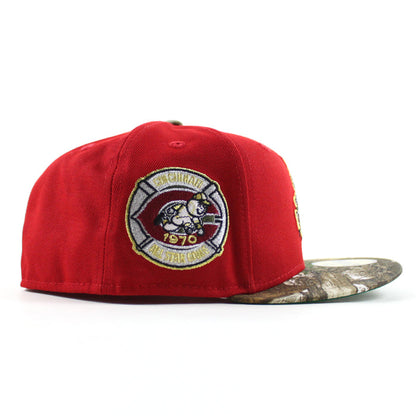 Cincinnati Reds 1970 All Star Game New Era 59Fifty Fitted Hat (Scarlet Red RealTree Camo Green Under Brim)