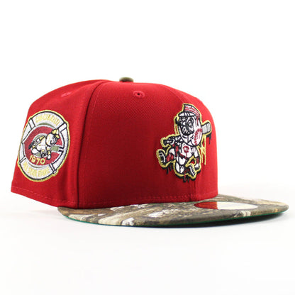 Cincinnati Reds 1970 All Star Game New Era 59Fifty Fitted Hat (Scarlet Red RealTree Camo Green Under Brim)