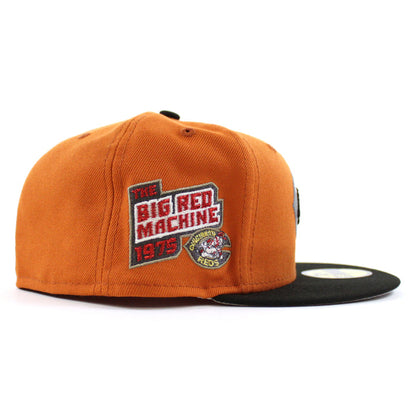 Cincinnati Reds 1975 Big Red Machine New Era 59Fifty Fitted Hat (Flight Orange Black Gray Under Brim)