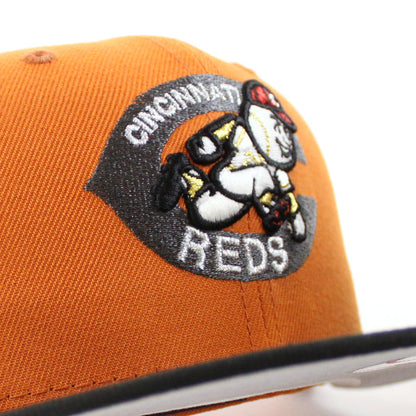 Cincinnati Reds 1975 Big Red Machine New Era 59Fifty Fitted Hat (Flight Orange Black Gray Under Brim)