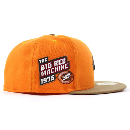 Cincinnati Reds 1975 Big Red Machine New Era 59Fifty Fitted Hat (Popsicle Khaki Rust Under Brim)
