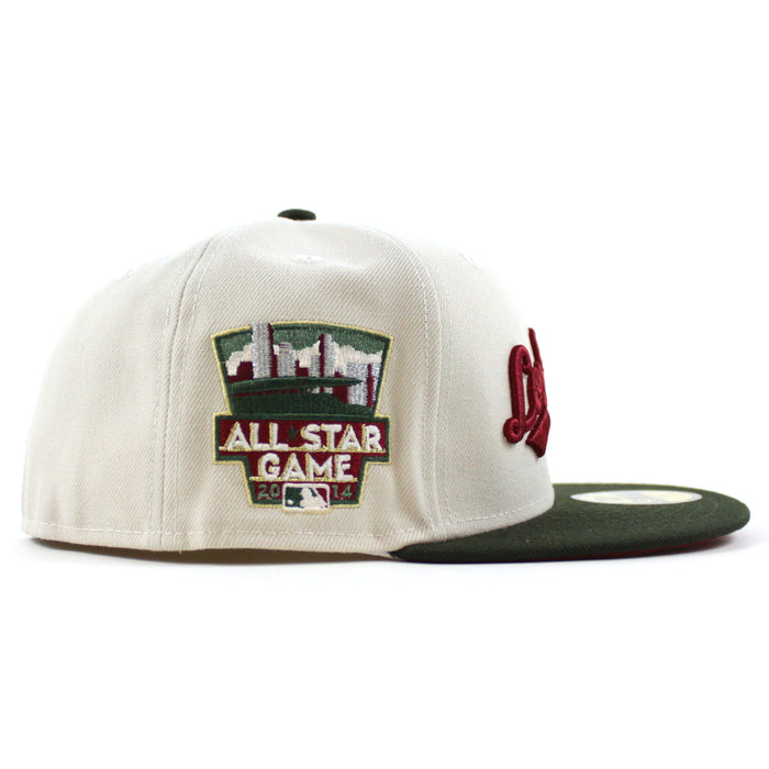 Cincinnati Reds 2014 All Star Game New Era 59Fifty Fitted Hat (Stone SeaWeed Green Pinot Red Under Brim)