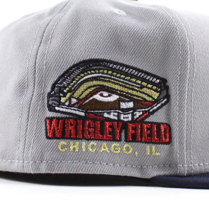 Clark the Cub Mascot Chicago Cubs Wringly field New Era 59Fifty Fitted Hat (Gray Navy Green Under Brim)