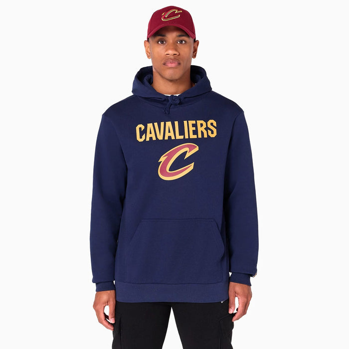 The Male model is wearing Cleveland Cavaliers NBA Navy Pullover Hoodie 1