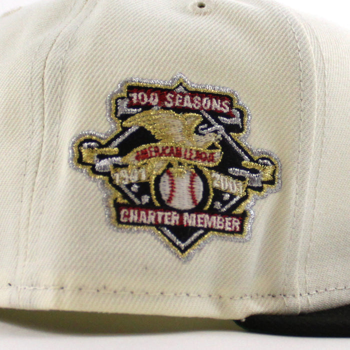 Cleveland Indians 100 Seasons New Era 59Fifty Fitted Hat (Chrome White Black Green Under Brim)