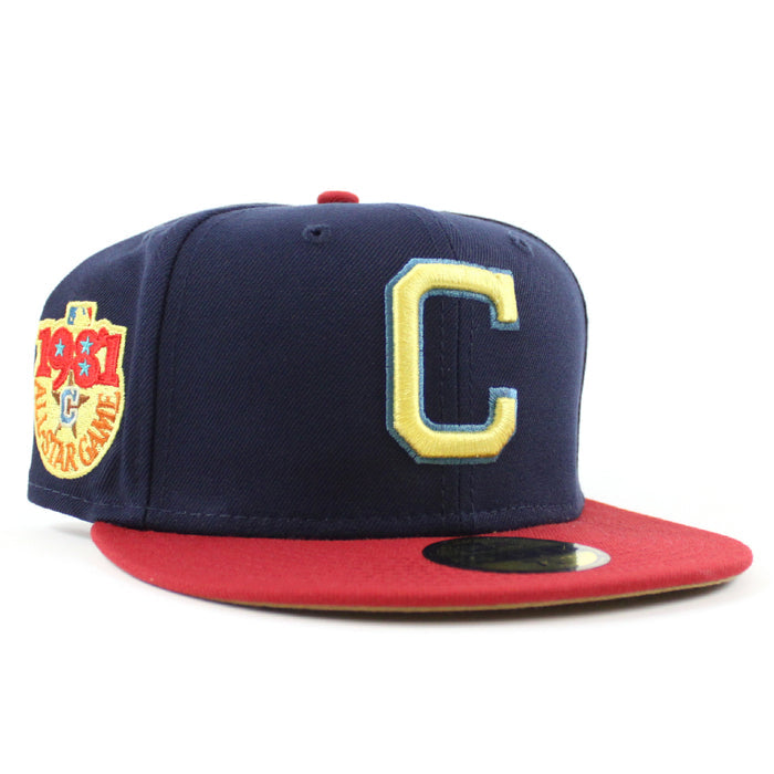 Cleveland Indians 1981 All Star Game New Era 59Fifty Fitted Hat (OCEANSIDE BLUE PINOT RED KHAKI Under Brim)