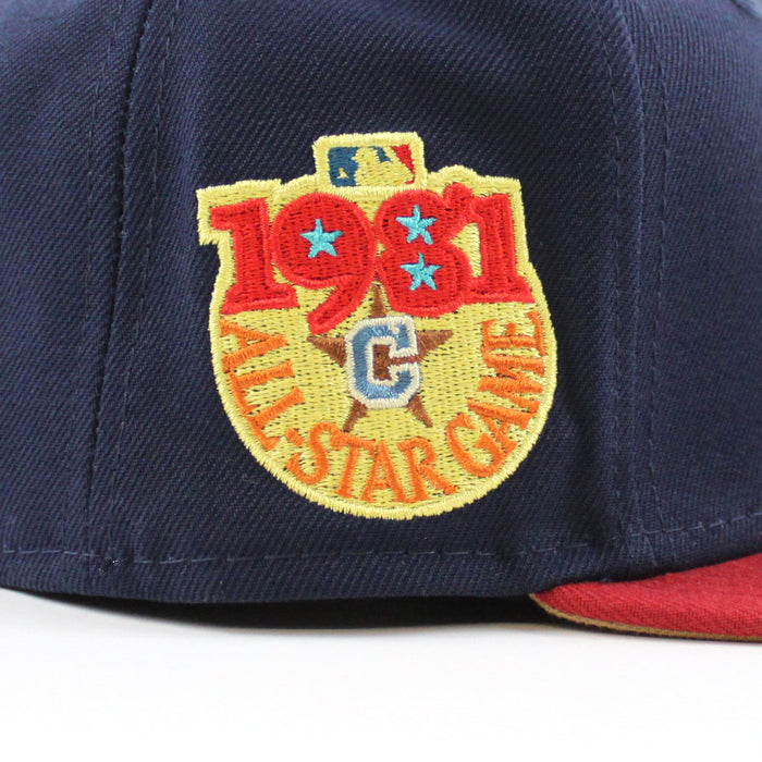 Cleveland Indians 1981 All Star Game New Era 59Fifty Fitted Hat (OCEANSIDE BLUE PINOT RED KHAKI Under Brim)
