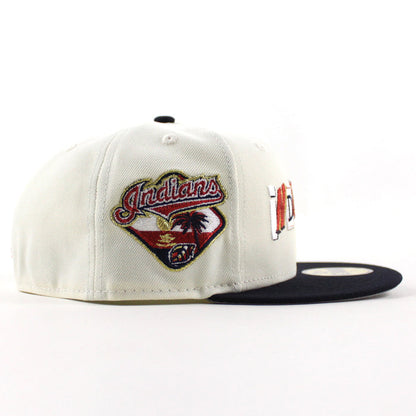 Cleveland Indians DeathNote Indians Patch New Era 59Fifty Fitted Hat (Chrome White Navy Gray Under Brim)
