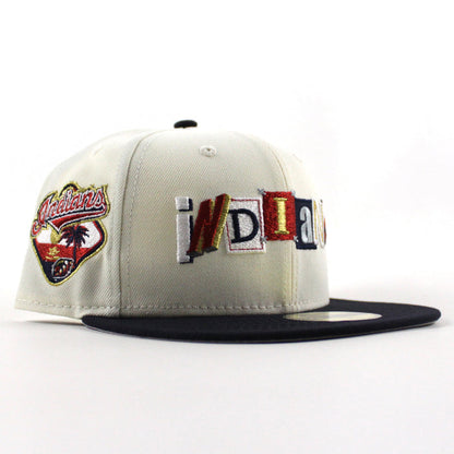 Cleveland Indians DeathNote Indians Patch New Era 59Fifty Fitted Hat (Chrome White Navy Gray Under Brim)
