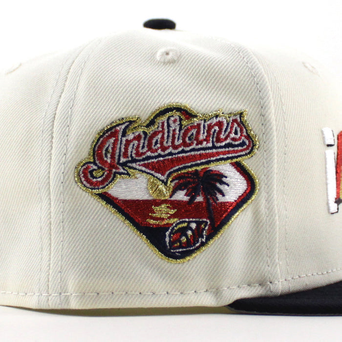 Cleveland Indians DeathNote Indians Patch New Era 59Fifty Fitted Hat (Chrome White Navy Gray Under Brim)