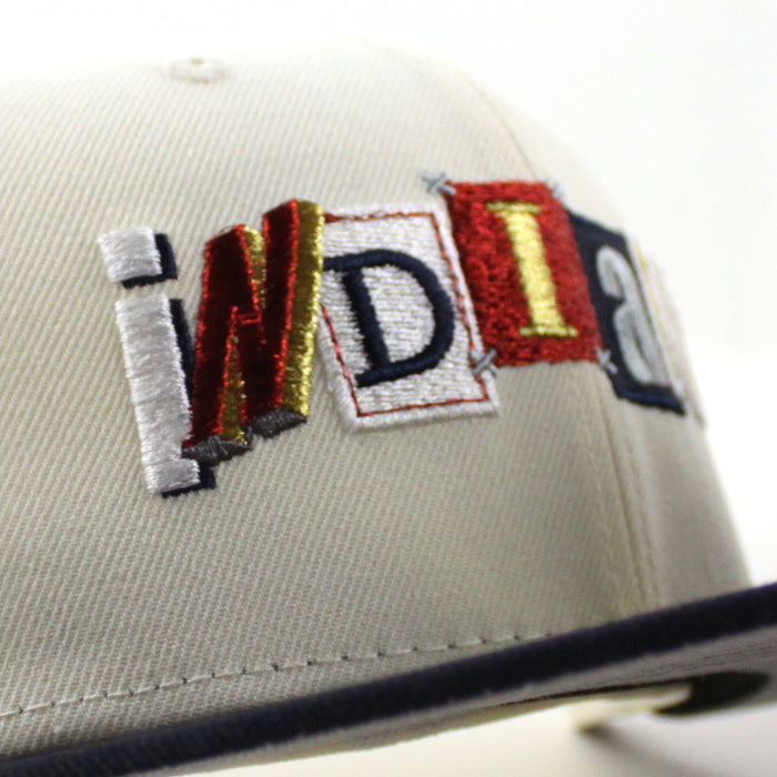 Cleveland Indians DeathNote Indians Patch New Era 59Fifty Fitted Hat (Chrome White Navy Gray Under Brim)