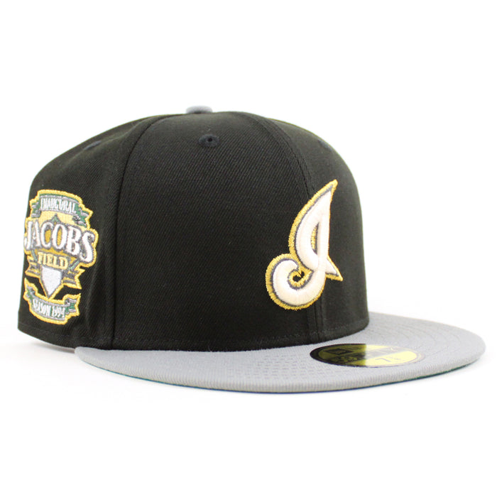 Cleveland Indians Jacobs Field New Era 59Fifty Fitted Hat (Black, Misty Morning Green Under Brim)