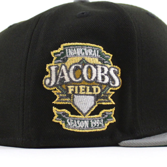 Cleveland Indians Jacobs Field New Era 59Fifty Fitted Hat (Black, Misty Morning Green Under Brim)