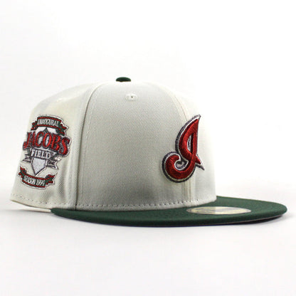 Cleveland Indians Jacobs Field New Era 59Fifty Fitted Hat (Chrome White Cilantro Green Gray Under Brim)
