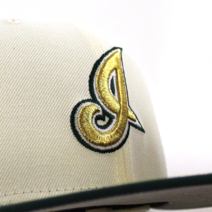Cleveland Indians Jacobs Field New Era 59Fifty Fitted Hat (Chrome White, Cilantro Green Gray Under Brim)