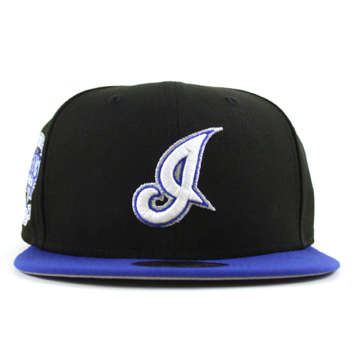 Cleveland Indians Jacobs Field New Era 59Fifty Fitted Hat (Irvington 2.0 Black Blue Gray Under Brim)