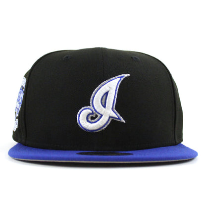 Cleveland Indians Jacobs Field New Era 59Fifty Fitted Hat (Irvington 2.0 Black Blue Gray Under Brim)