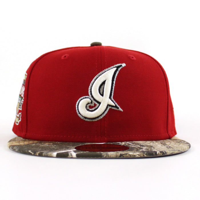 Cleveland Indians Jacobs Field New Era 59Fifty Fitted Hat (Scarlet Red RealTree Gray Under Brim)