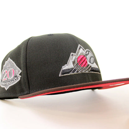 Colorado Rockies 20th Anniversary New Era 59Fifty Fitted Hat ( Black BURNT WOOD Red Under Brim)
