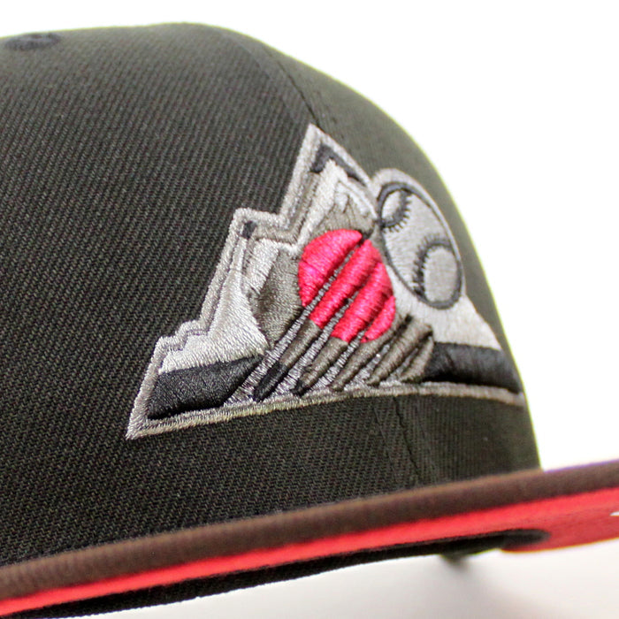 Colorado Rockies 20th Anniversary New Era 59Fifty Fitted Hat ( Black BURNT WOOD Red Under Brim)