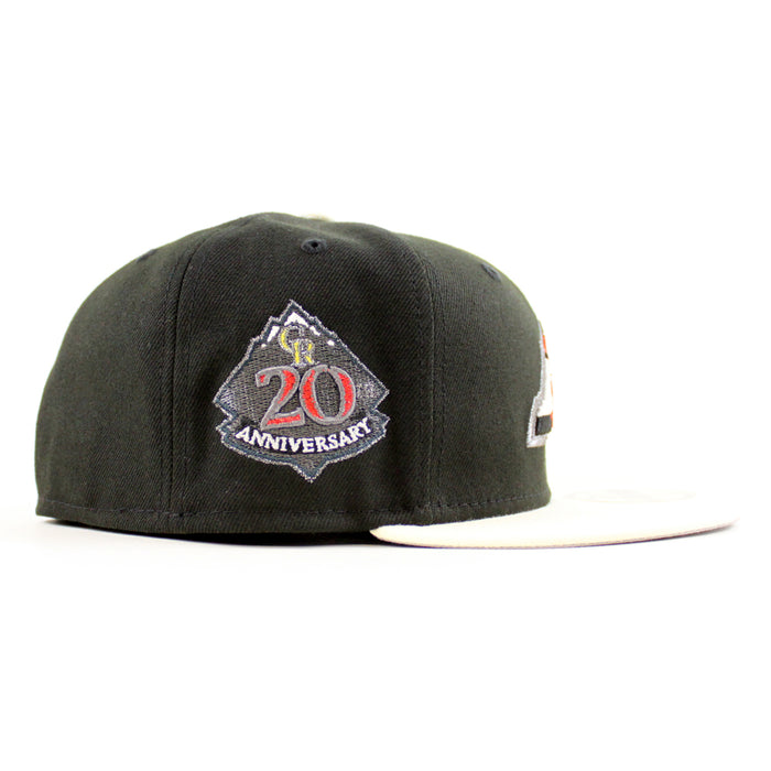 Colorado Rockies 20th Anniversary New Era 59Fifty Fitted Hat (Black Chrome White Gray Under Brim)