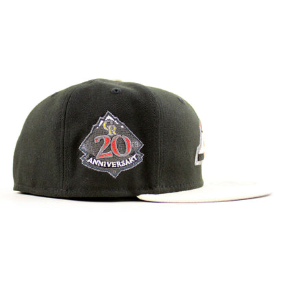 Colorado Rockies 20th Anniversary New Era 59Fifty Fitted Hat (Black Chrome White Gray Under Brim)