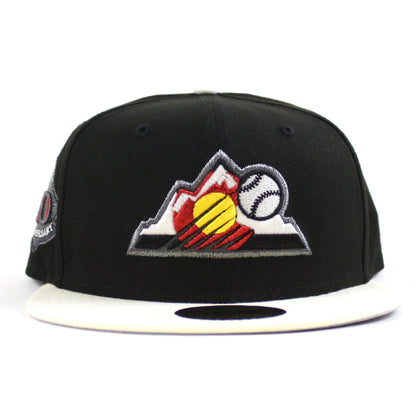 Colorado Rockies 20th Anniversary New Era 59Fifty Fitted Hat (Black Chrome White Gray Under Brim)