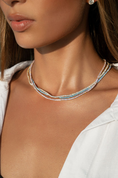 Pink Tennis Necklace