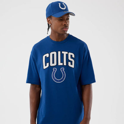 The Male model is wearing Indianapolis Colts NFL International Series Games Berlin Blue Oversized T-Shirt 7
