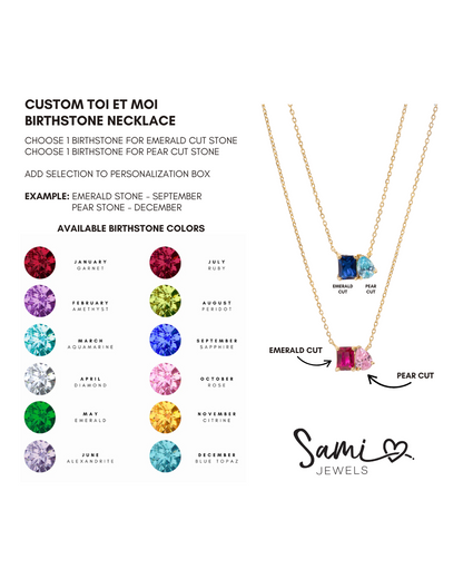 Custom Toi Et Moi Birthstone Necklace
