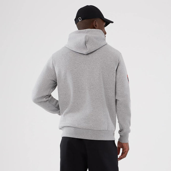 The Male model is wearing Denver Broncos NFL International Series Games 2025 Grey Pullover Hoodie 2
