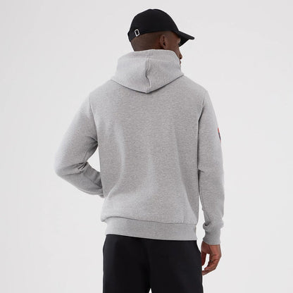The Male model is wearing Denver Broncos NFL International Series Games 2025 Grey Pullover Hoodie 2