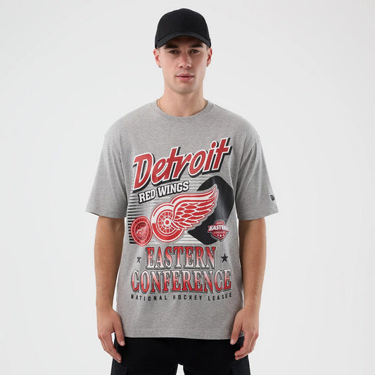 The Male model is wearing Detroit Red Wings NHL Sport Classic Grey T-Shirt 1