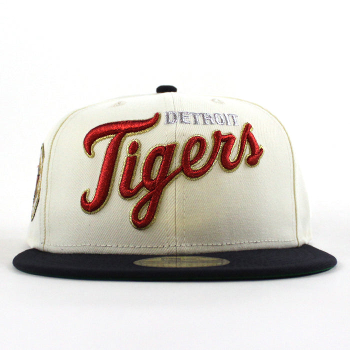 Detroit Tigers 1941 All Star Game Briggs Stadium New Era 59Fifty Fitted Hat (Chrome White Navy Green Under Brim)