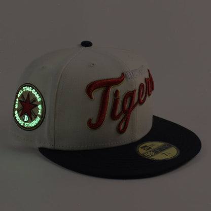 Detroit Tigers 1941 All Star Game Briggs Stadium New Era 59Fifty Fitted Hat (Chrome White Navy Green Under Brim)