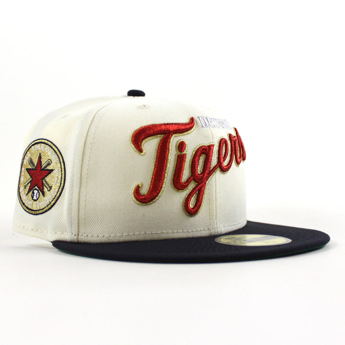 Detroit Tigers 1941 All Star Game Briggs Stadium New Era 59Fifty Fitted Hat (Chrome White Navy Green Under Brim)