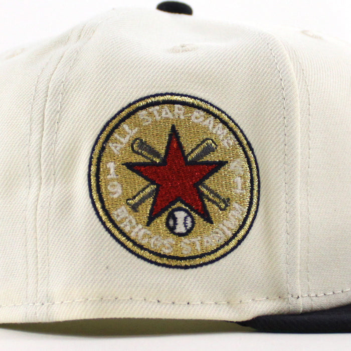 Detroit Tigers 1941 All Star Game Briggs Stadium New Era 59Fifty Fitted Hat (Chrome White Navy Green Under Brim)