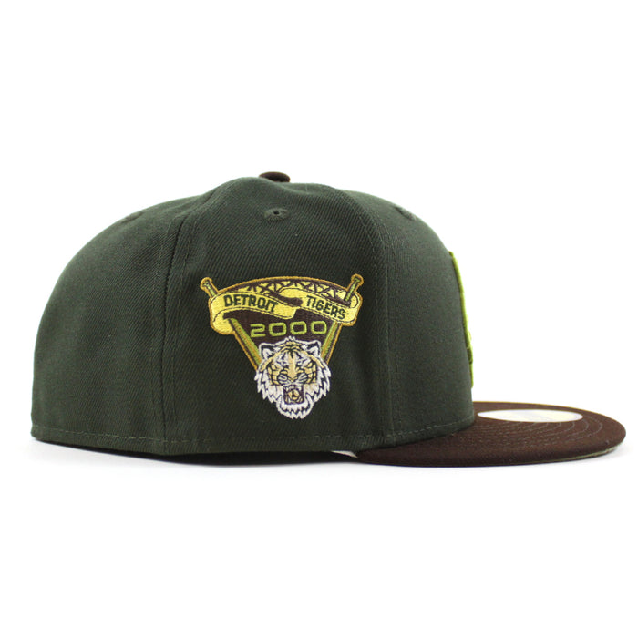 Detroit Tigers 2000 TIGER STADIUM New Era 59Fifty Fitted Hat (Seaweed Burnt Barkwood Green Under Brim)
