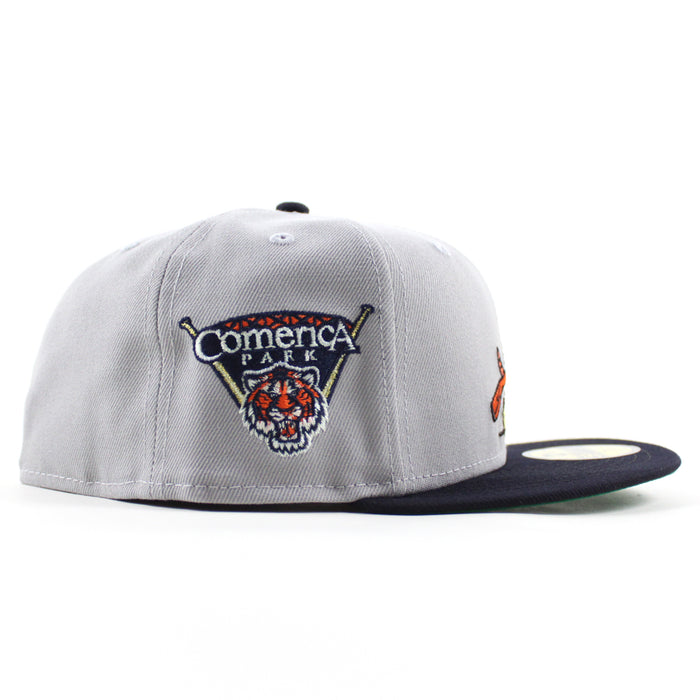 Detroit Tigers Mascot Comrica Park New Era 59Fifty Fitted Hat (Gray Navy Green Under Brim)