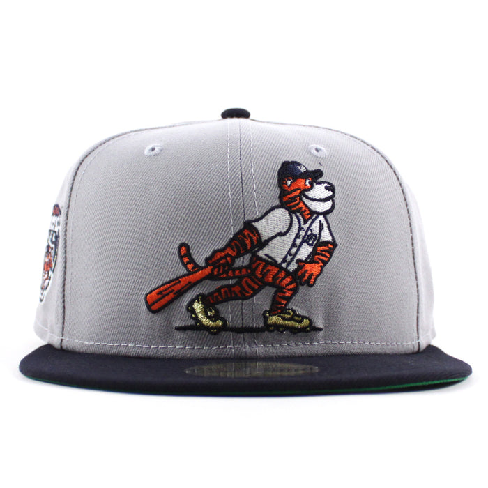 Detroit Tigers Mascot Comrica Park New Era 59Fifty Fitted Hat (Gray Navy Green Under Brim)