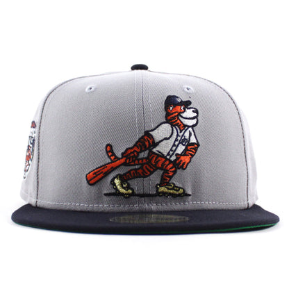 Detroit Tigers Mascot Comrica Park New Era 59Fifty Fitted Hat (Gray Navy Green Under Brim)
