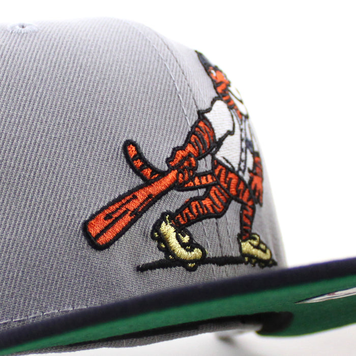 Detroit Tigers Mascot Comrica Park New Era 59Fifty Fitted Hat (Gray Navy Green Under Brim)