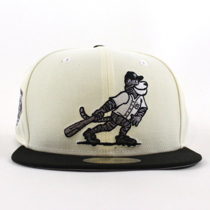 Detroit Tigers PAWS MASCOT Comerica Park New Era 59Fifty Fitted Hat (Chrome White Black Gray Under Brim)
