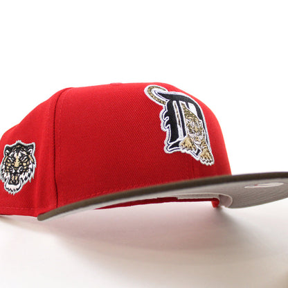 Detroit Tigers TIGER Patch New Era 59Fifty Fitted Hat (Scarlet Walnut Gray Under Brim)