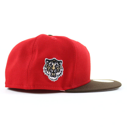 Detroit Tigers TIGER Patch New Era 59Fifty Fitted Hat (Scarlet Walnut Gray Under Brim)