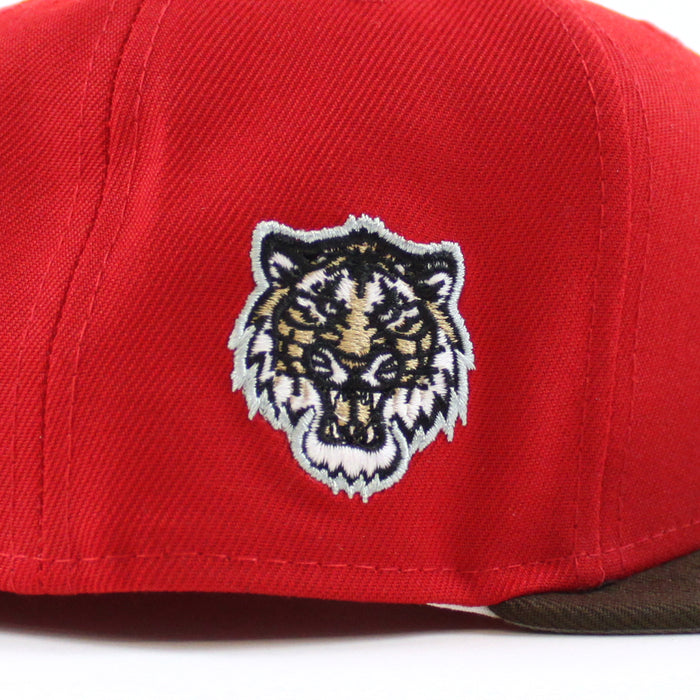 Detroit Tigers TIGER Patch New Era 59Fifty Fitted Hat (Scarlet Walnut Gray Under Brim)