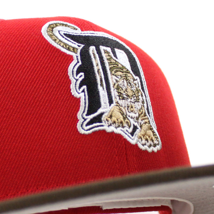 Detroit Tigers TIGER Patch New Era 59Fifty Fitted Hat (Scarlet Walnut Gray Under Brim)